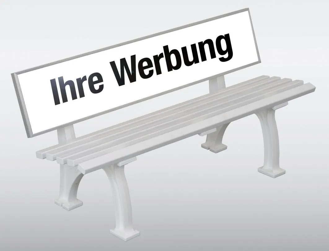 Werbebank Freiburg Mit Bedruckbarer GFK Lehne 1 Werbebank Freiburg Mit Bedruckbarer GFK Lehne