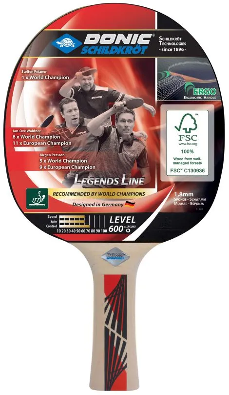 Donic Schildkröt Donic-Schildkröt® Tischtennisschläger Legends 600 FSC 1 Donic Schildkröt Donic-Schildkröt® Tischtennisschläger Legends 600 FSC